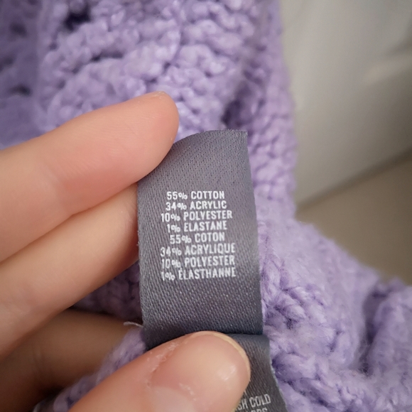 Aerie cotton blend knit purple sweater - Picture 3 of 3